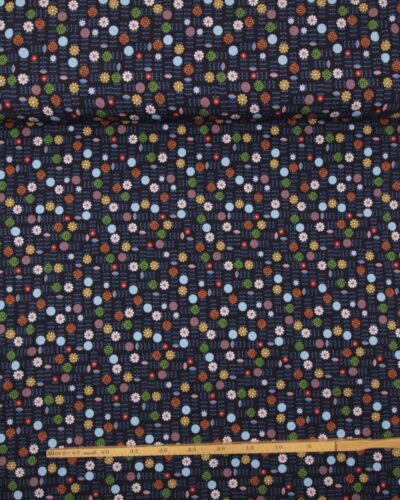 Mørkeblå med små blomster - Jersey