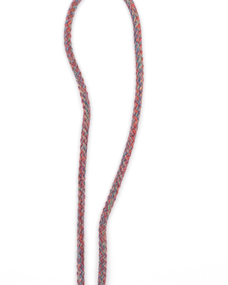 Rød m. farvede tråde, 10 mm snøre -