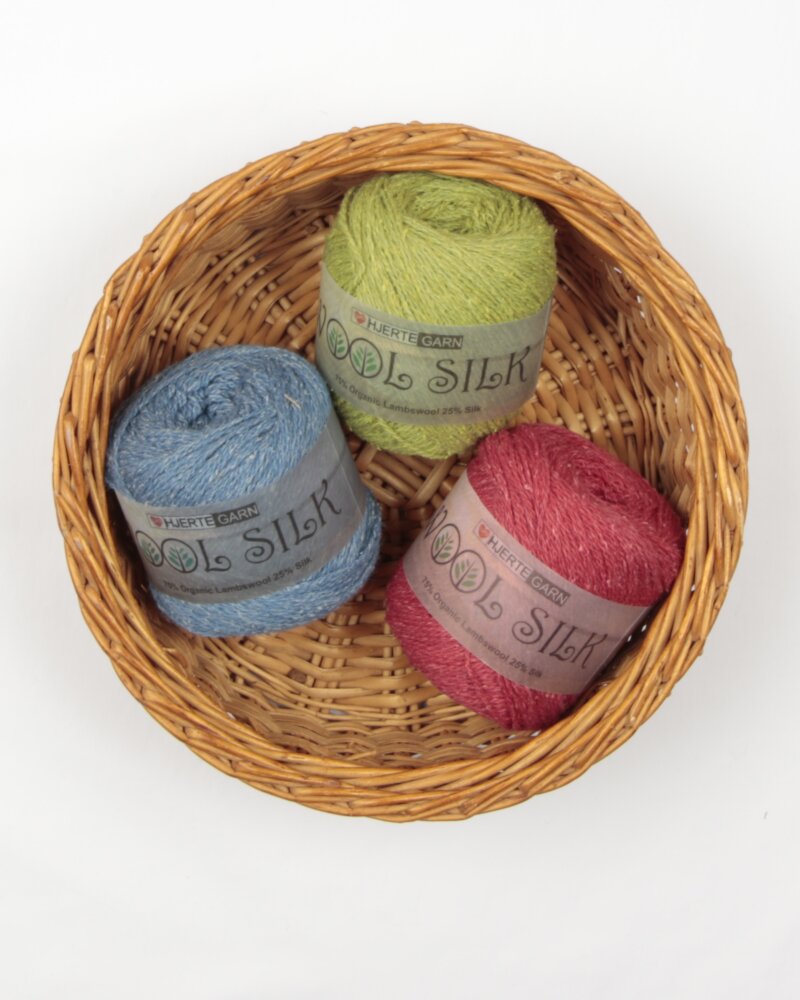 Wool Silk fra Hjertegarn i mange farver - Gots Certificeret - Hjertegarn