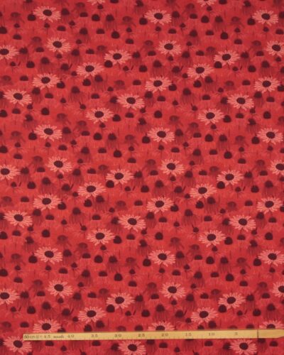 Røde blomster på rød - Jersey