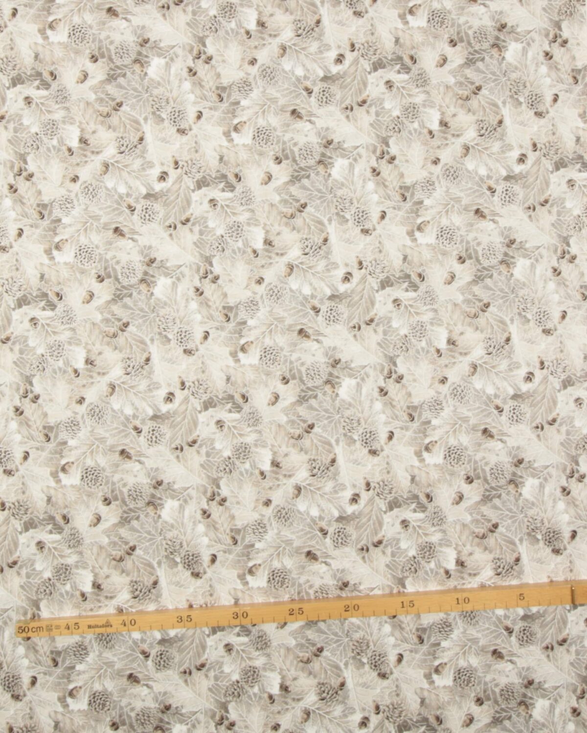 Snowy Brock, kogler og agern m. sølvkant - Patchwork - Billede 3