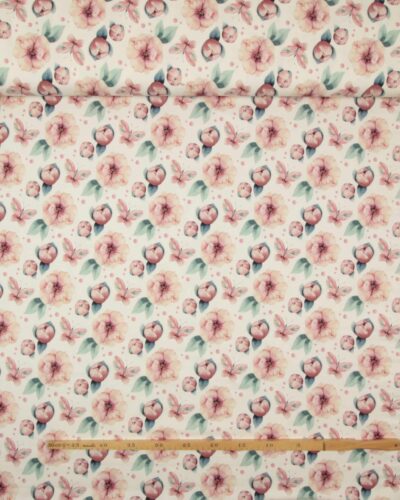 Blomster på offwhite bund - Jersey