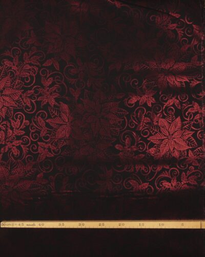 Rød kristtjørn og juleblomst på sort - Patchwork 9 Rød kristtjørn og juleblomst på sort - Patchwork