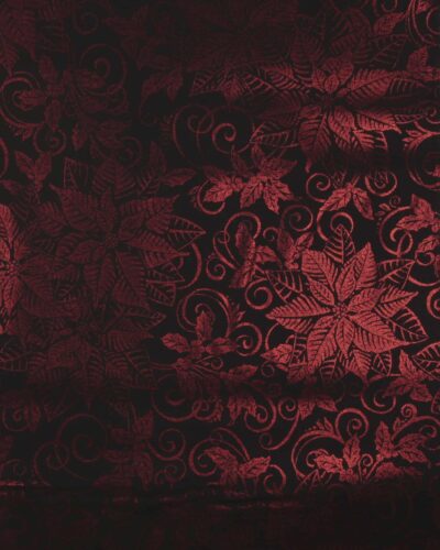 Rød kristtjørn og juleblomst på sort - Patchwork 8 Rød kristtjørn og juleblomst på sort - Patchwork