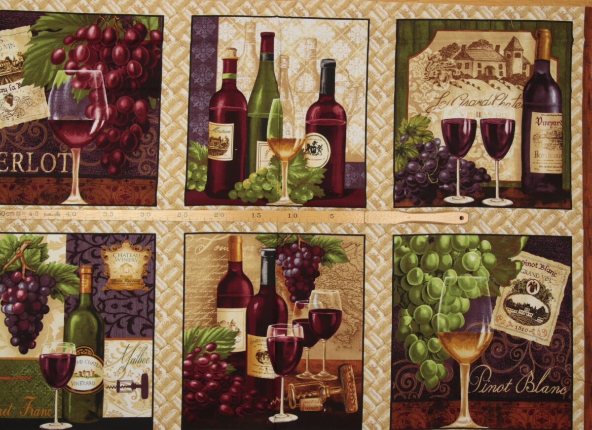 Vin og druer, 6 motiver - Patchwork rapport - Billede 4