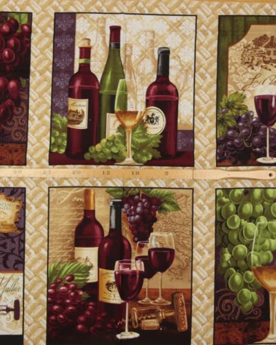 Vin og druer, 6 motiver - Patchwork rapport