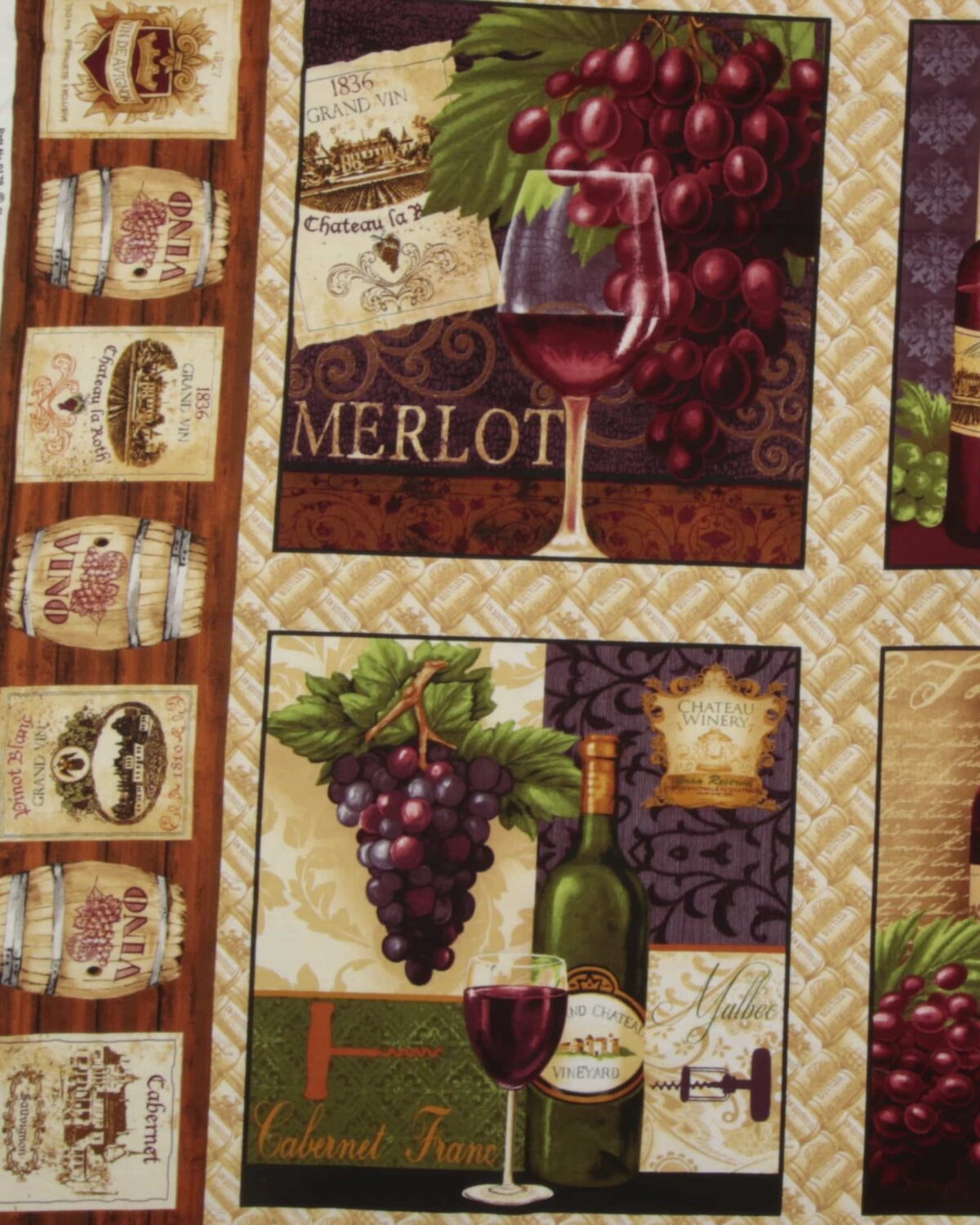Vin og druer, 6 motiver - Patchwork rapport - Billede 2