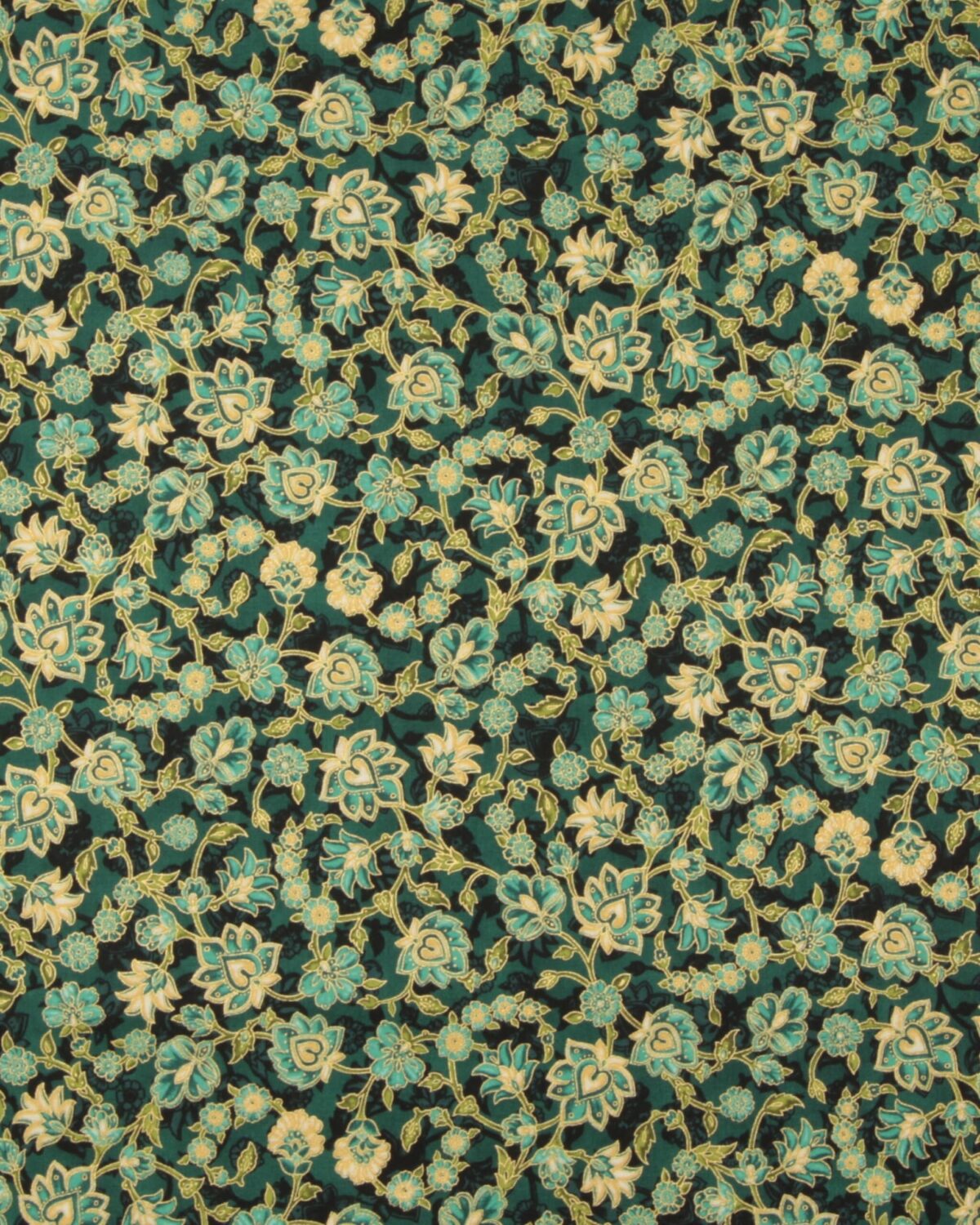 Jeweled Leaves, petrol mønster m. guldkant - Patchwork - Billede 2