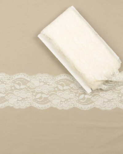 Elastisk blonde, creme - 90 mm