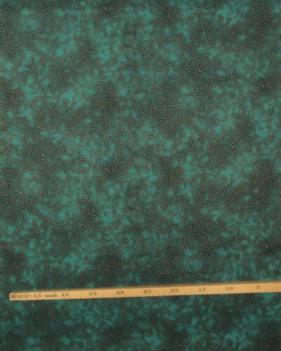 Jeweled Leaves, meleret petrol m. guldmønster - Patchwork 7 Jeweled Leaves, meleret petrol m. guldmønster - Patchwork