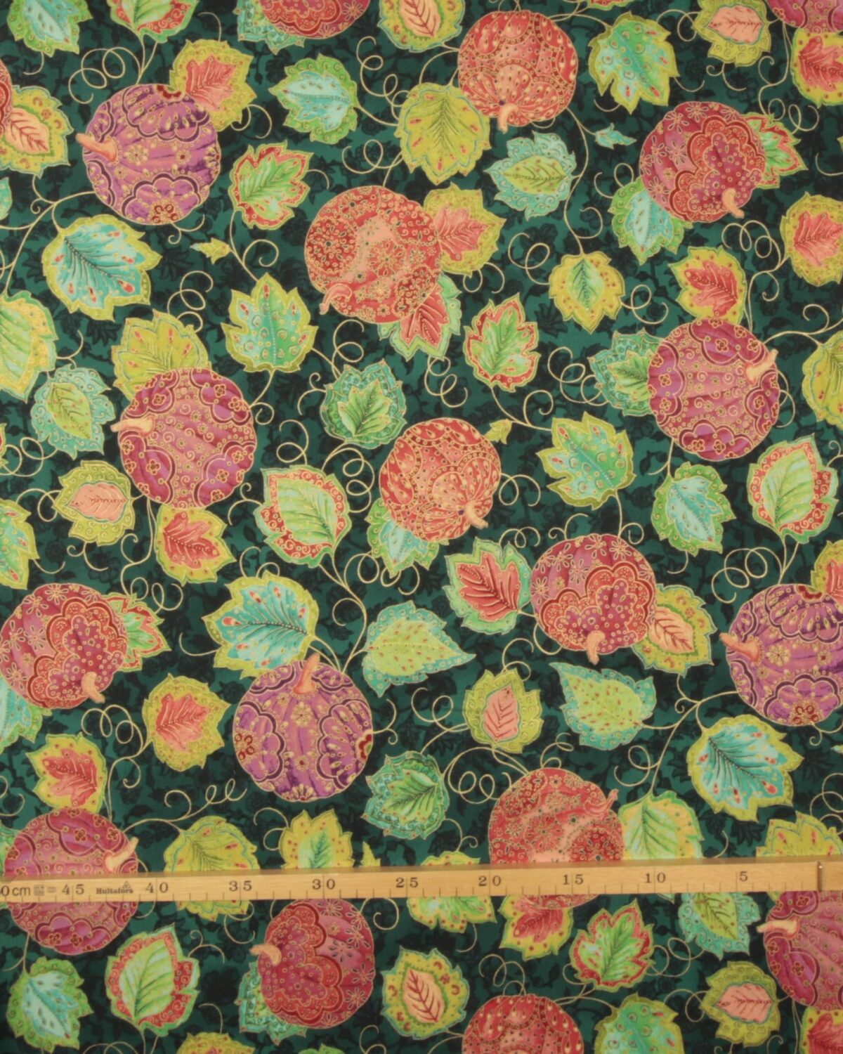 Jeweled Leaves, blade og frugt m. guldkant - Patchwork - Image 3