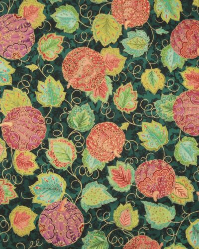Jeweled Leaves, blade og frugt m. guldkant - Patchwork