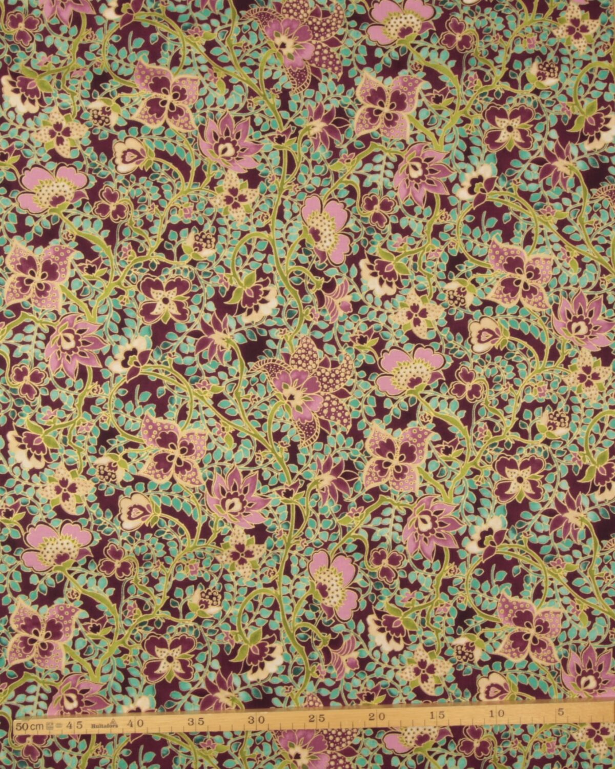Jeweled Leaves, blomster på stilke m. guldkant - Patchwork - Image 3