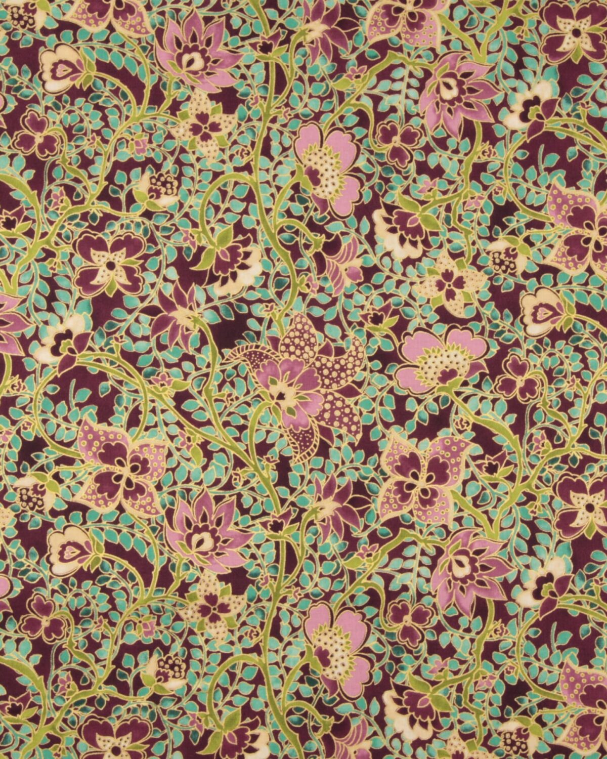 Jeweled Leaves, blomster på stilke m. guldkant - Patchwork - Image 2