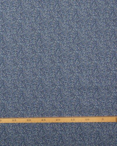 Småblomstret, blålilla, hvid på blå - Patchwork