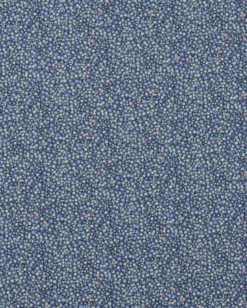 Småblomstret, blålilla, hvid på blå - Patchwork - Image 2
