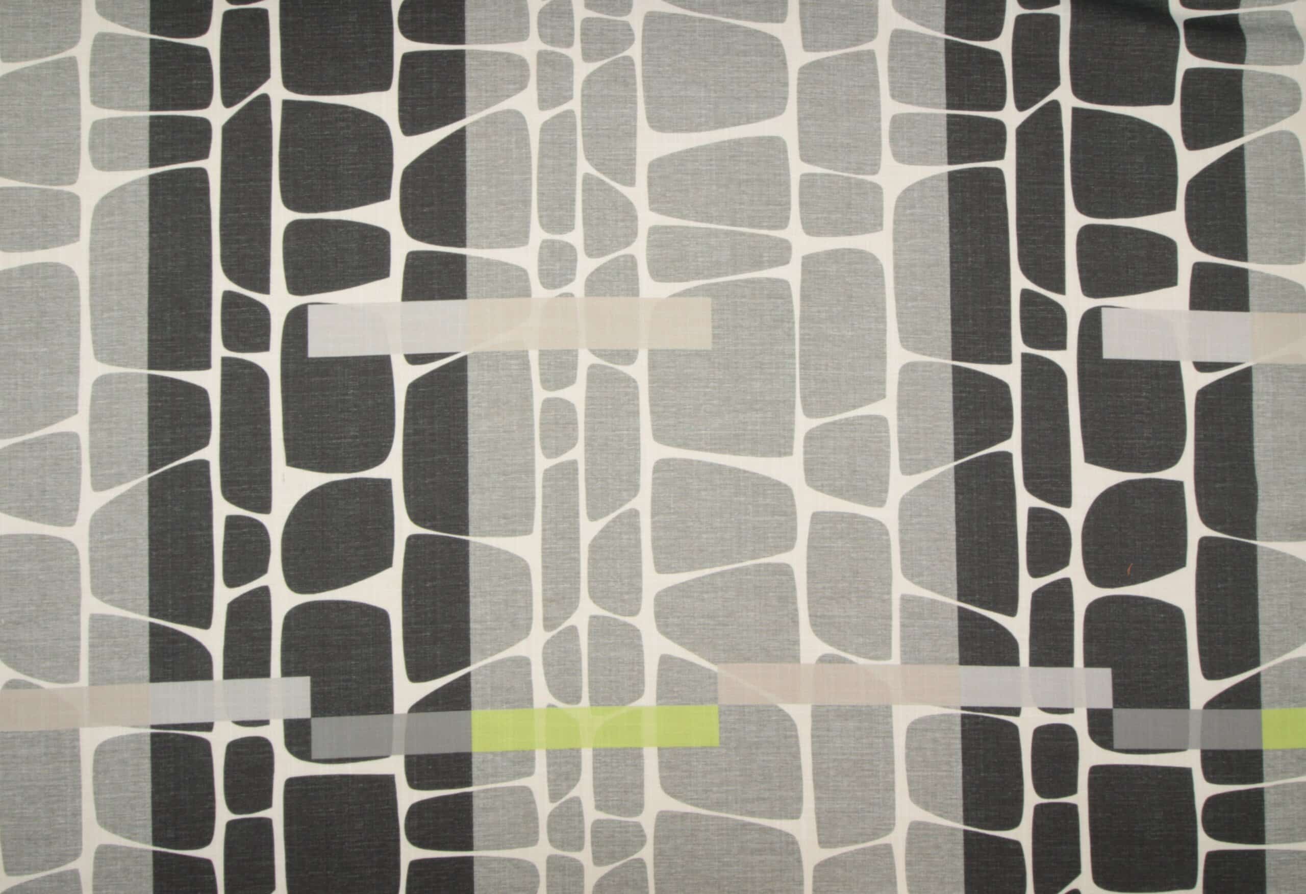 Let lyst gardin m. gråt/koksgråt mønster 4 Let lyst gardin m. gråt/koksgråt mønster - Billede 2