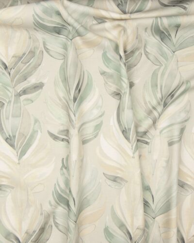 Bladmønster, mint/beige