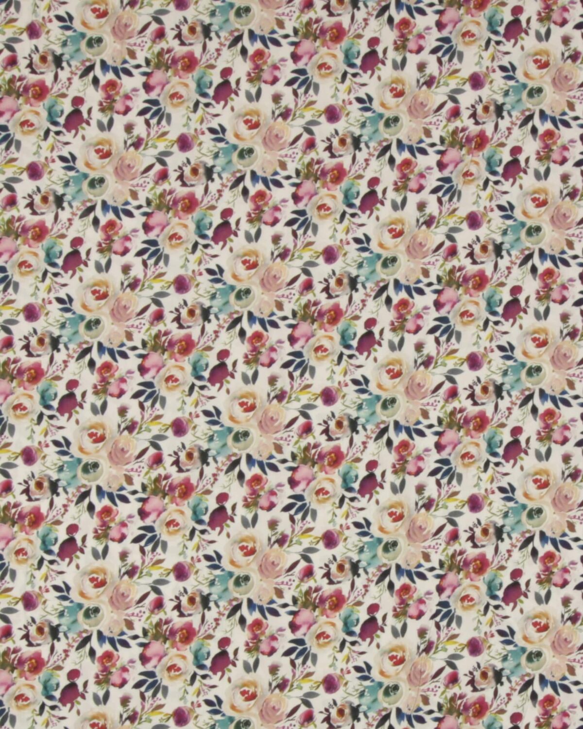 Blomster på hvid bund - Viskose