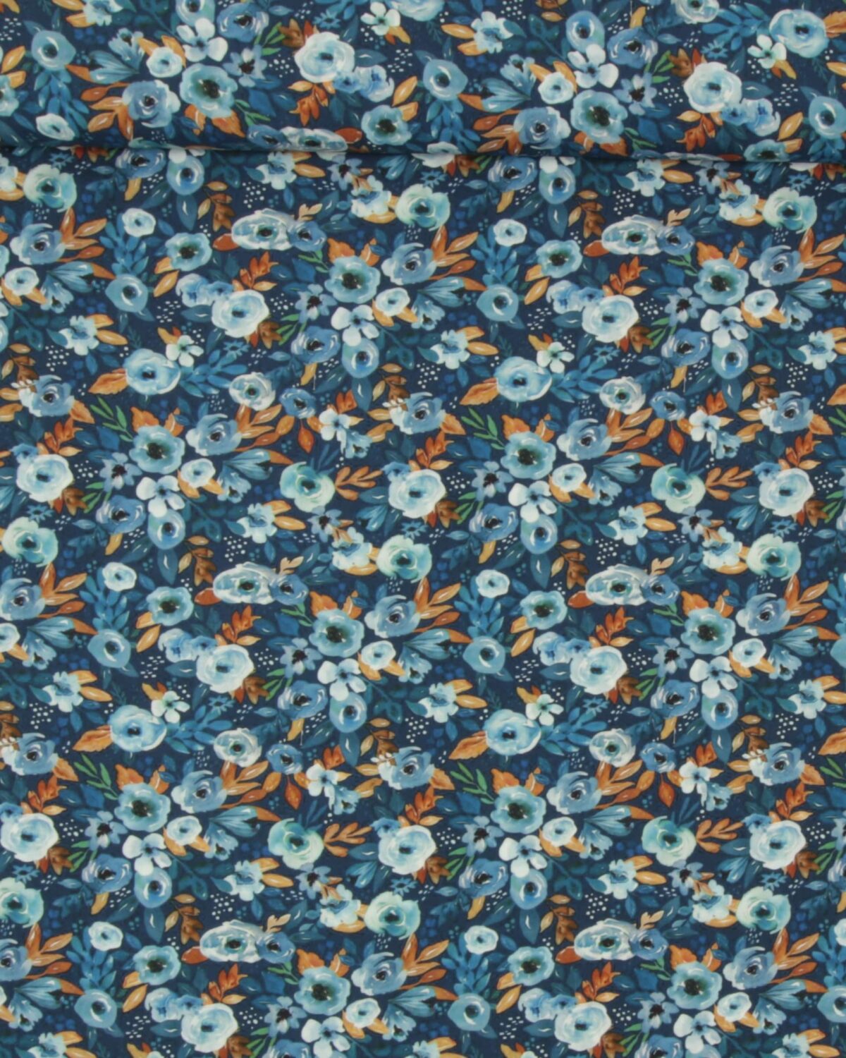 Blomster på blå bund - Viskose