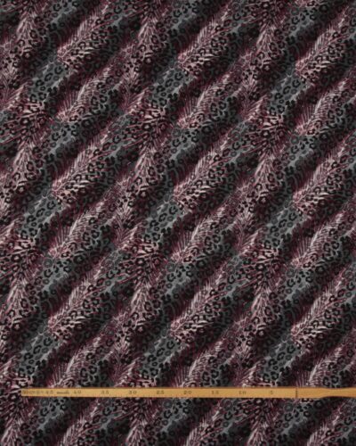 Bordeaux/rosa fjer - Viskose Jersey