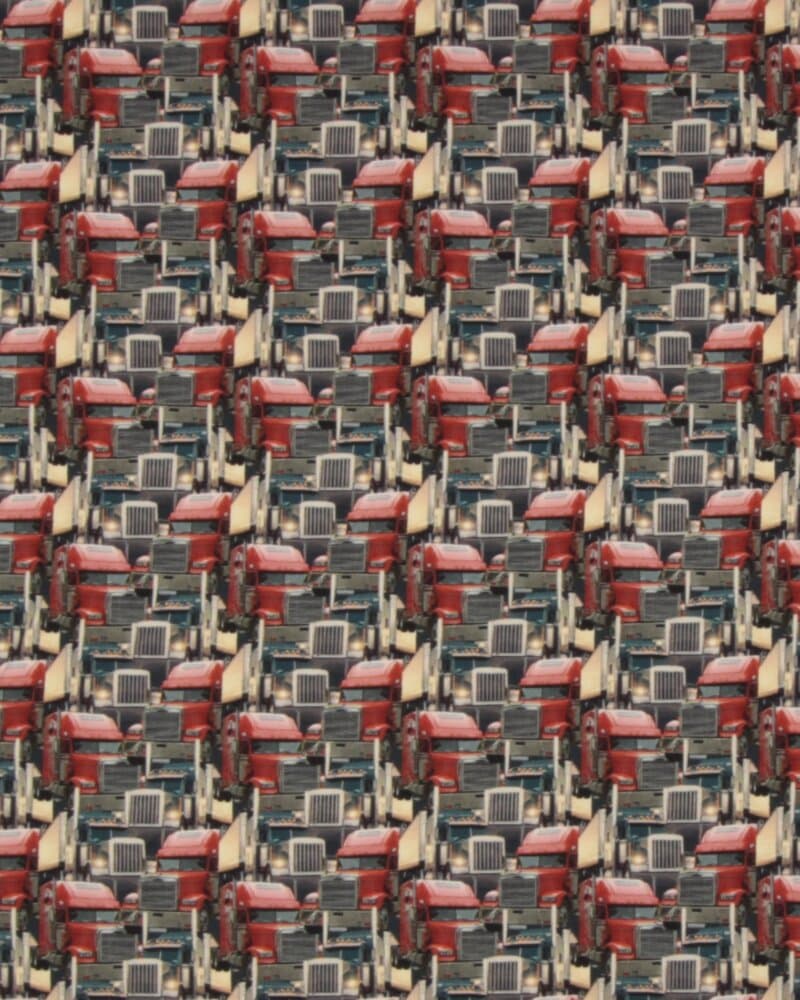 Røde lastbiler - French Terry