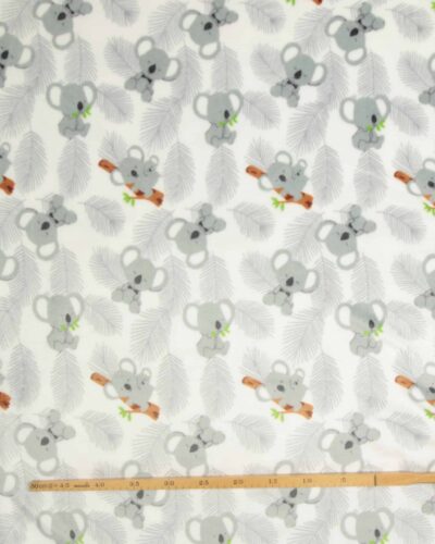 Hvid m. koalabjørne - Microfleece 7 Hvid m. koalabjørne - Microfleece