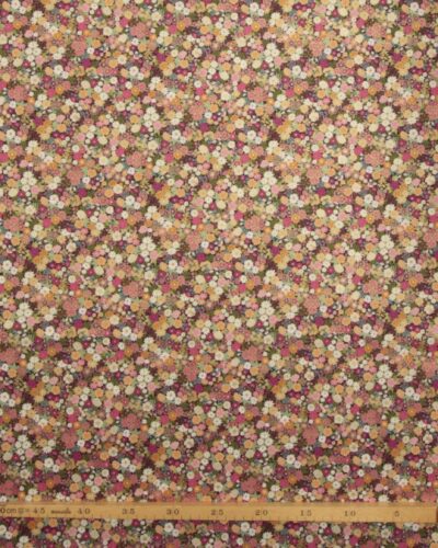 Småblomstret med guldkant, rød/pink - Patchwork