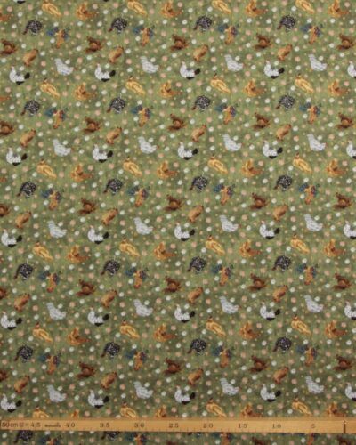 Høns på meleret grøn bund - Patchwork 7 Høns på meleret grøn bund - Patchwork