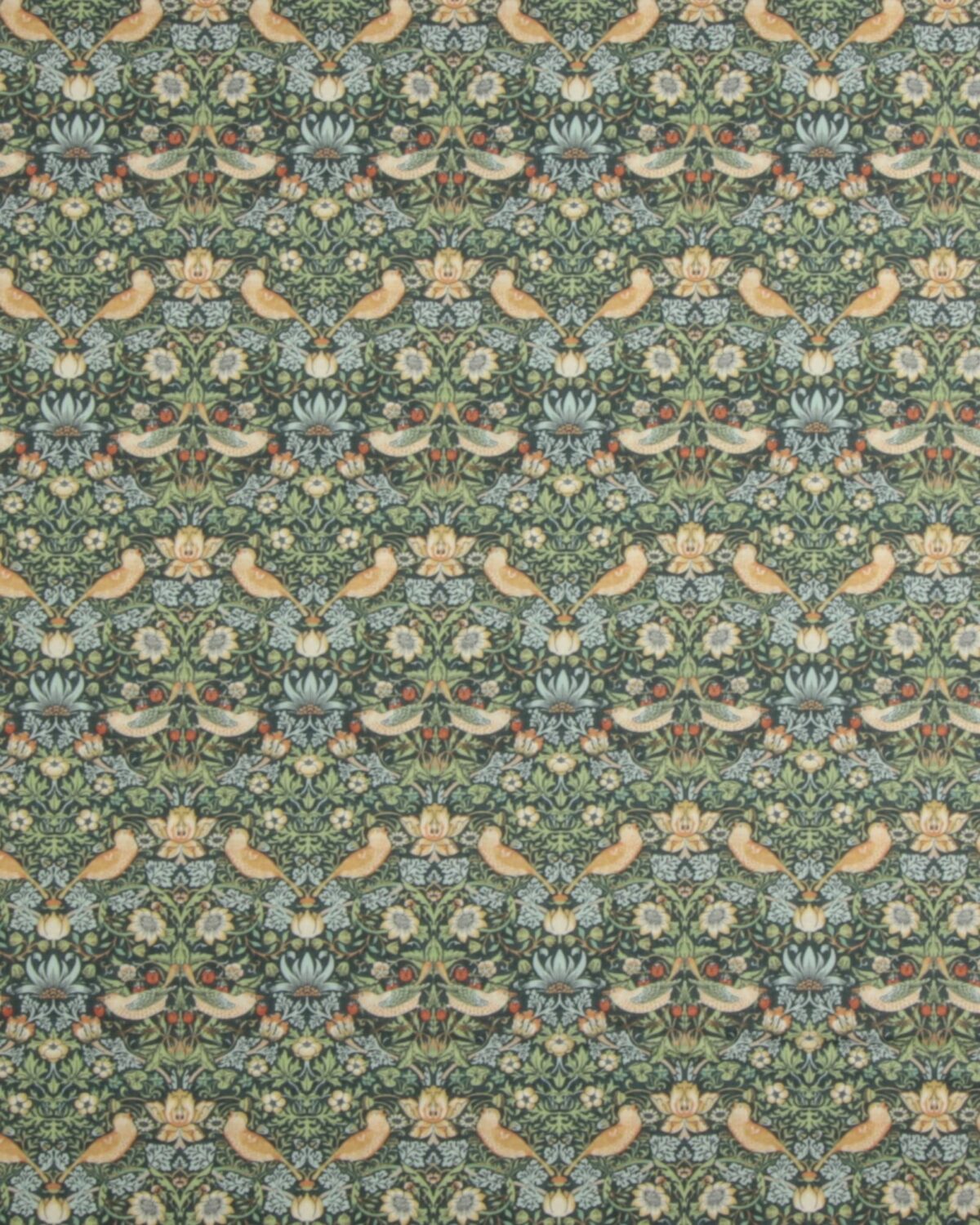 Mini Strawberry Thief, marine/grøn - William Morris