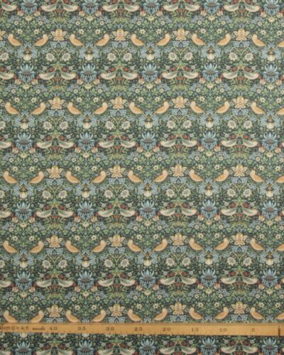 Mini Strawberry Thief, marine/grøn - William Morris