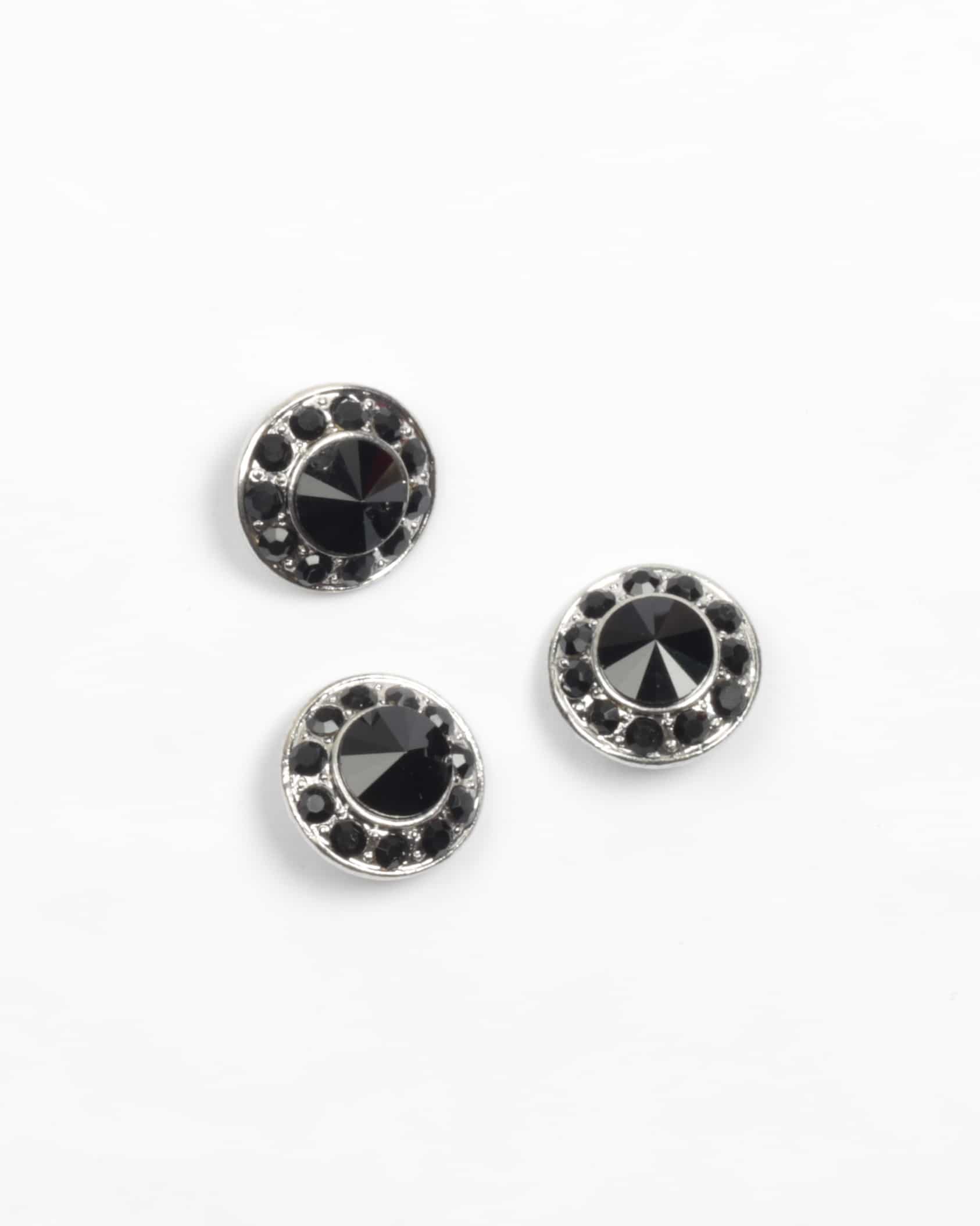 Sølv m. sorte sten - 20 mm 3 Sølv m. sorte sten - 20 mm