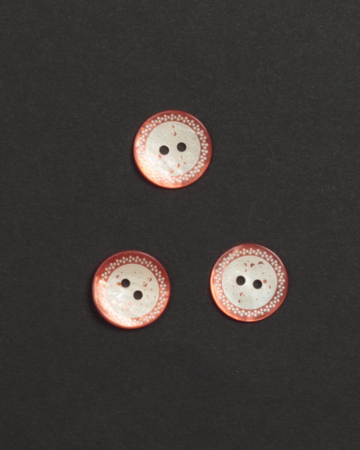 Orangerød/offwhite - Perlemor 18 mm