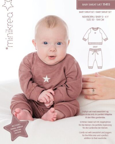 Baby Sweat Sæt, str. 0-4 år - Minikrea 11415