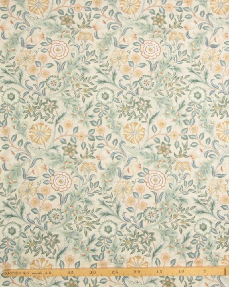 Wilhemina, creme bund m. blomster - William Morris