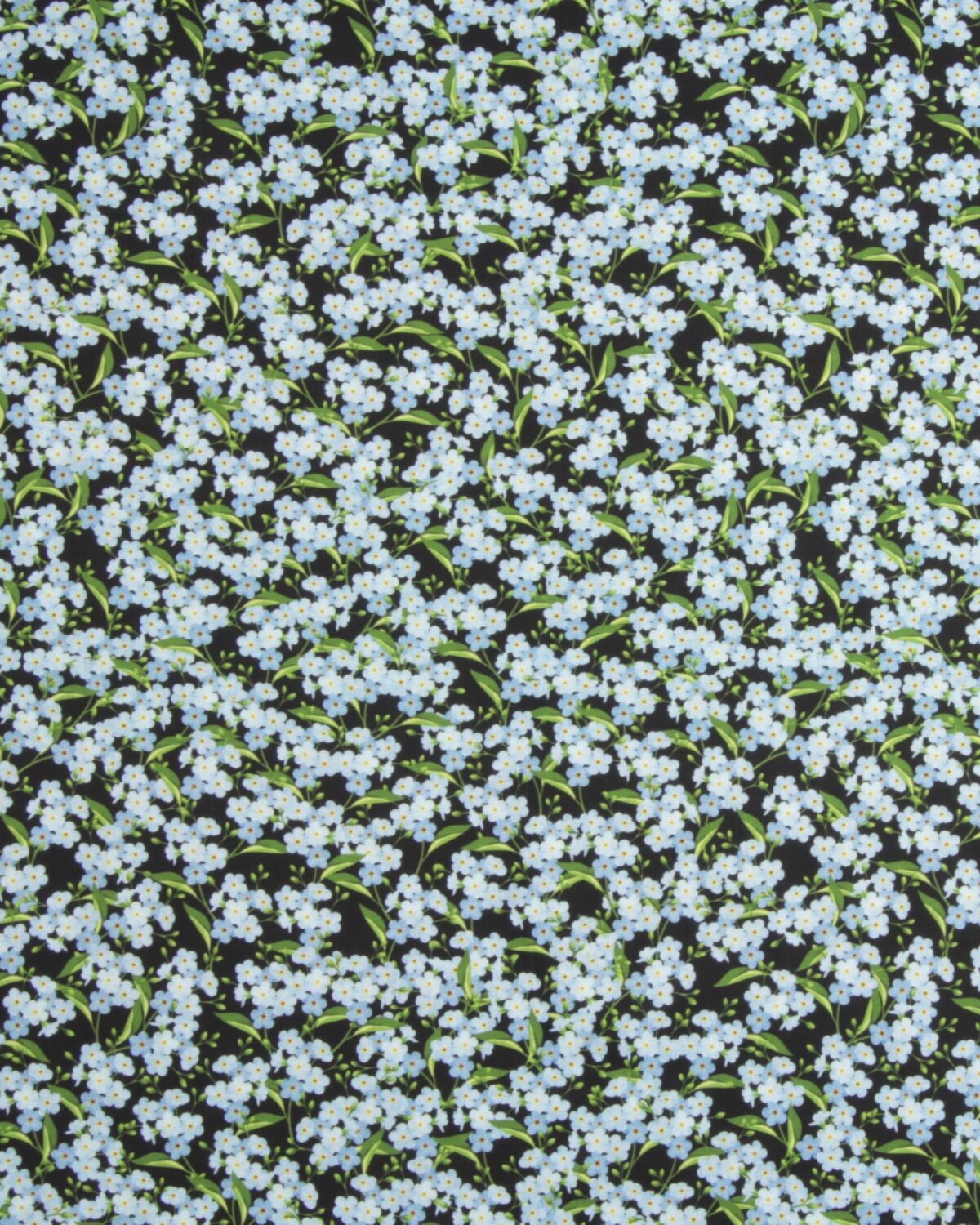 Blå blomster på sort - Patchwork - Billede 2