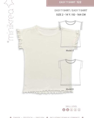 Easy T-shirt, str. 2 - 14 år - Minikrea 122