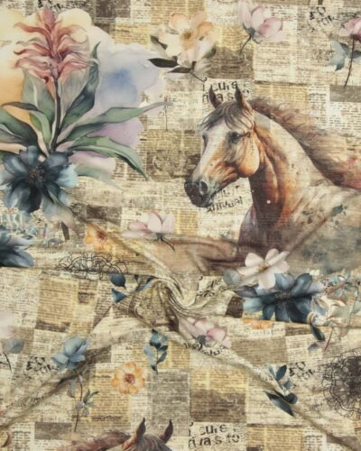 Hest og blomster på avis - Jersey 9 Hest og blomster på avis - Jersey