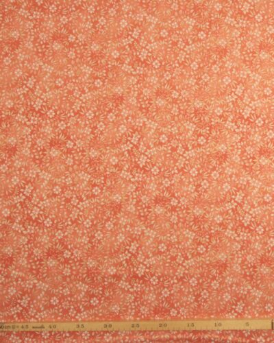 Blomster m. guldkant på orange - Patchwork