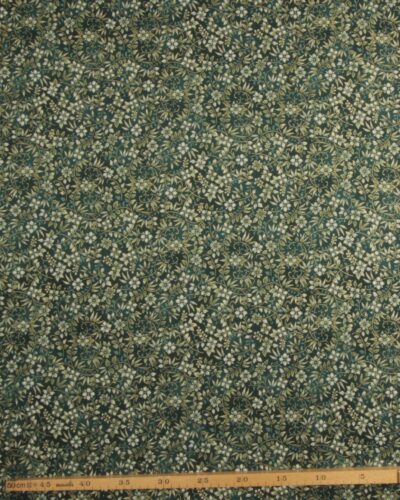 Blomster m. guldkant på grøn - Patchwork