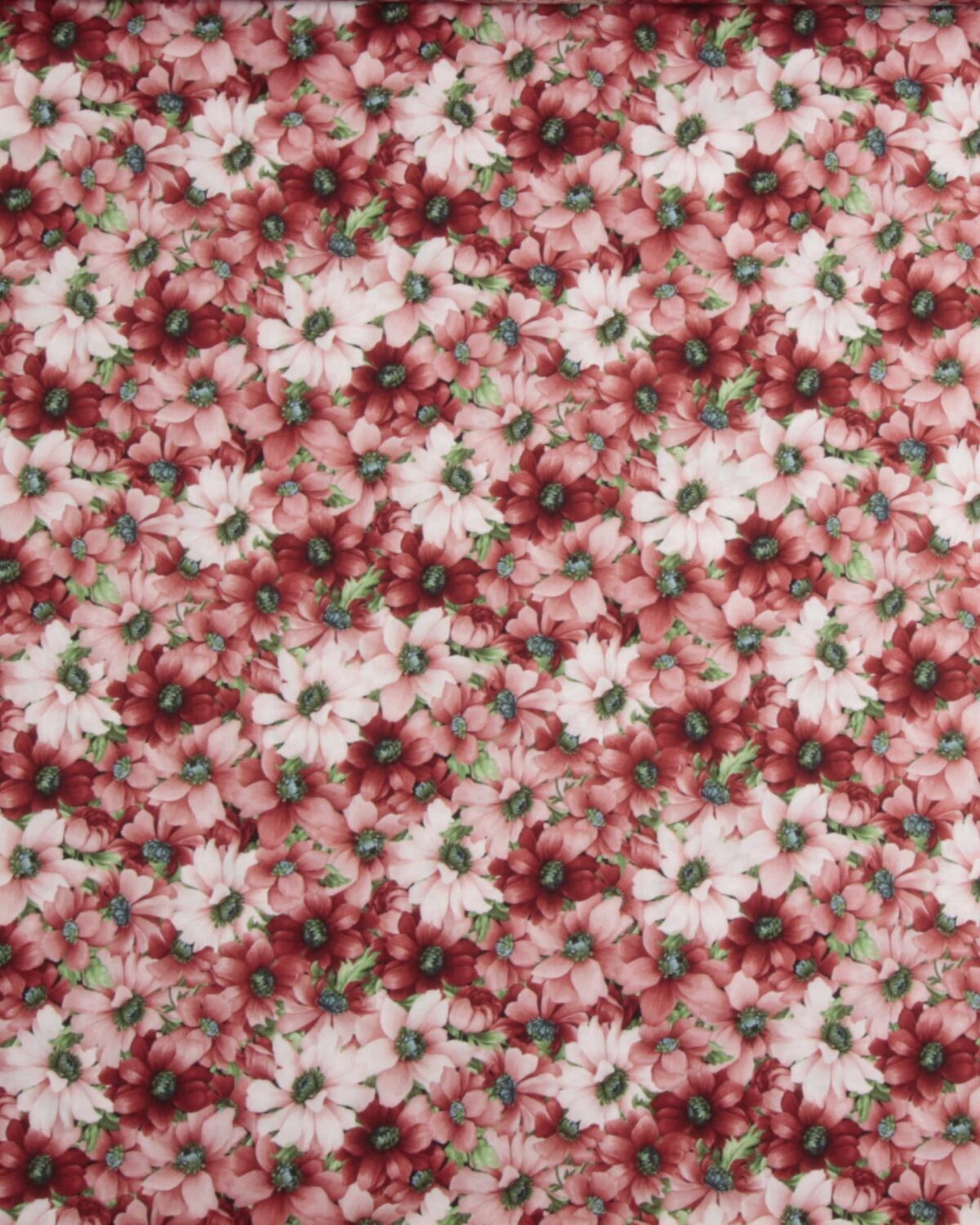 Softly, blomster i røde nuancer - Patchwork
