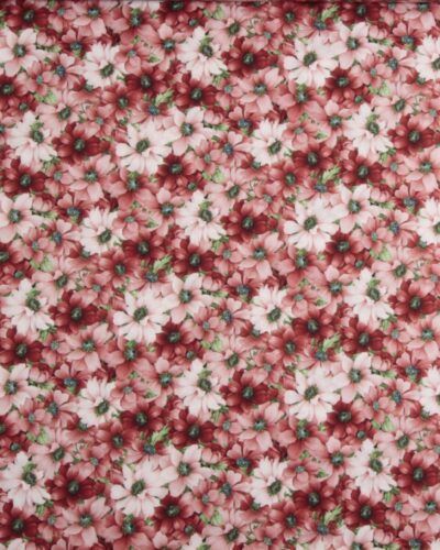 Softly, blomster i røde nuancer - Patchwork