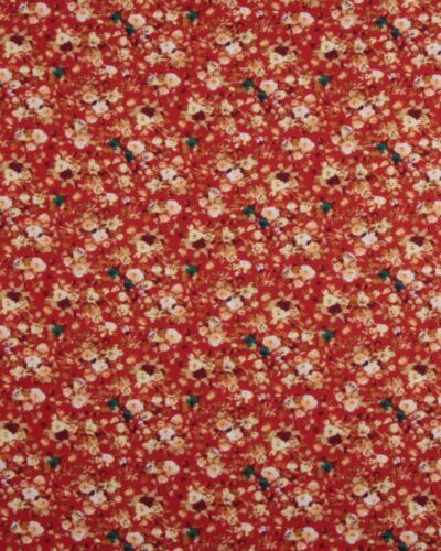 Rød med blomster - Viskose