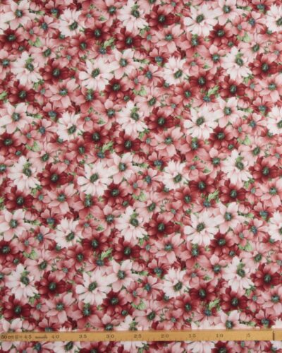 Softly, blomster i røde nuancer - Patchwork