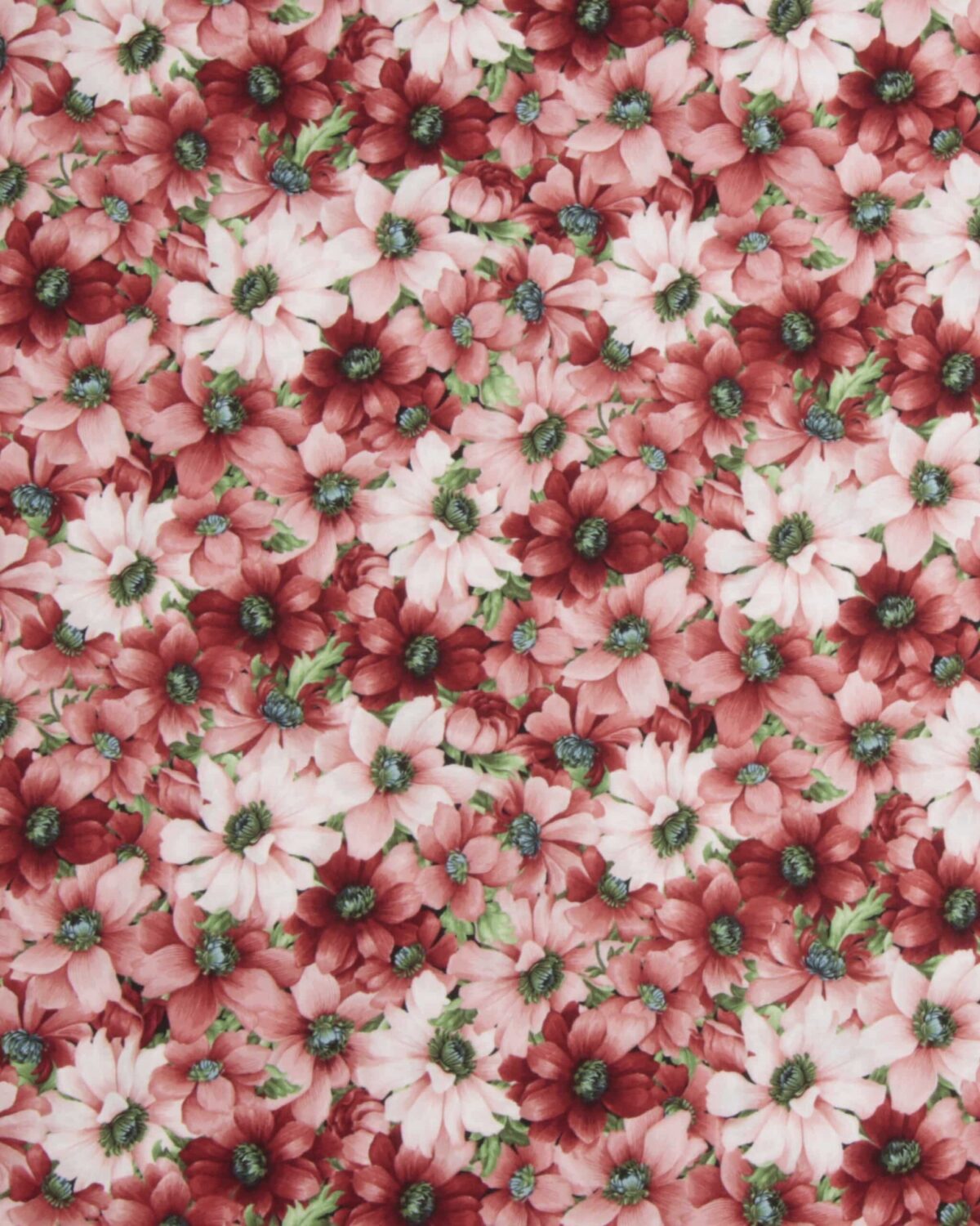 Softly, blomster i røde nuancer - Patchwork - Billede 2