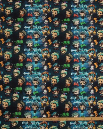 Manga figurer på blå bund - Jersey