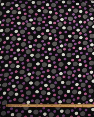 Pink/cerise/grå/ hvide prikker på sort - Fleece 7 Pink/cerise/grå/ hvide prikker på sort - Fleece