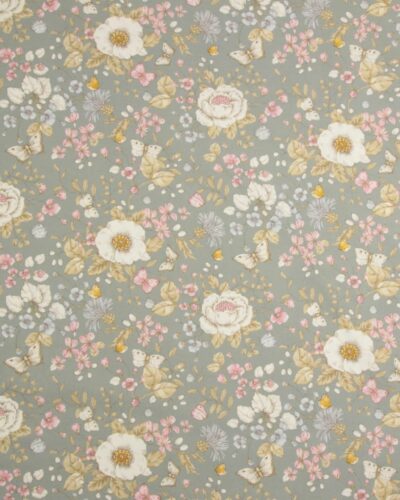Grå med blomster - Boligtekstil