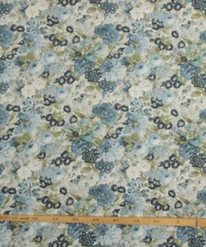 Blue Collection, hvid m. blå blomst (Sanderson) - Patchwork