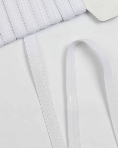 Strop elastik m. silikone, hvid - 12 mm